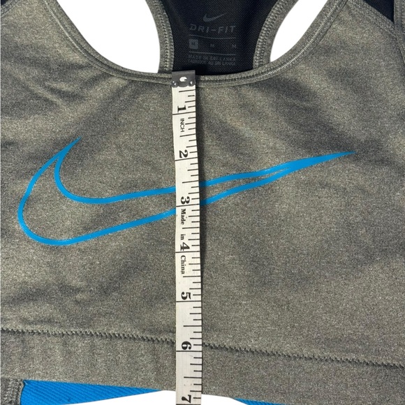 Nike Dri-Fit Grey Gray Baby Blue Women’s Racerback Sports Bra - Size Medium - Picture 8 of 9